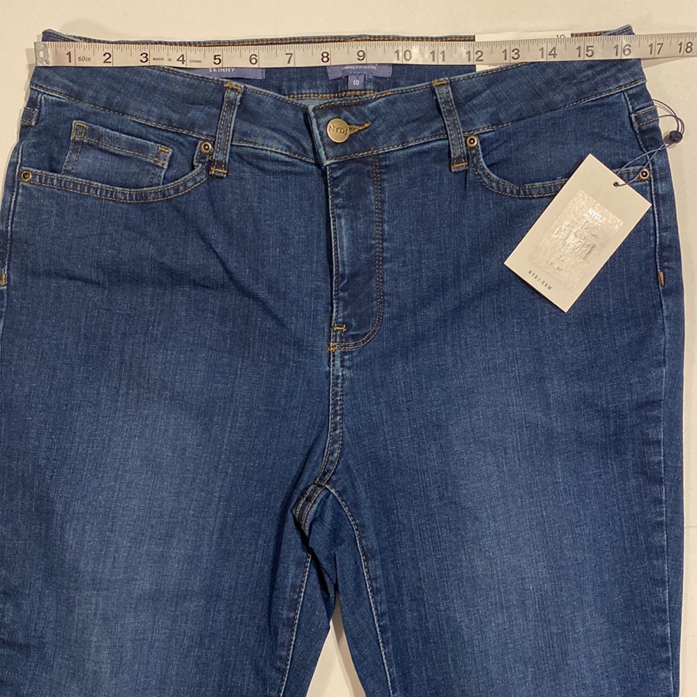 NYDJ SZ 10 Medium Wash Blue Skinny Denim Jeans New D31 - Picture 13 of 16